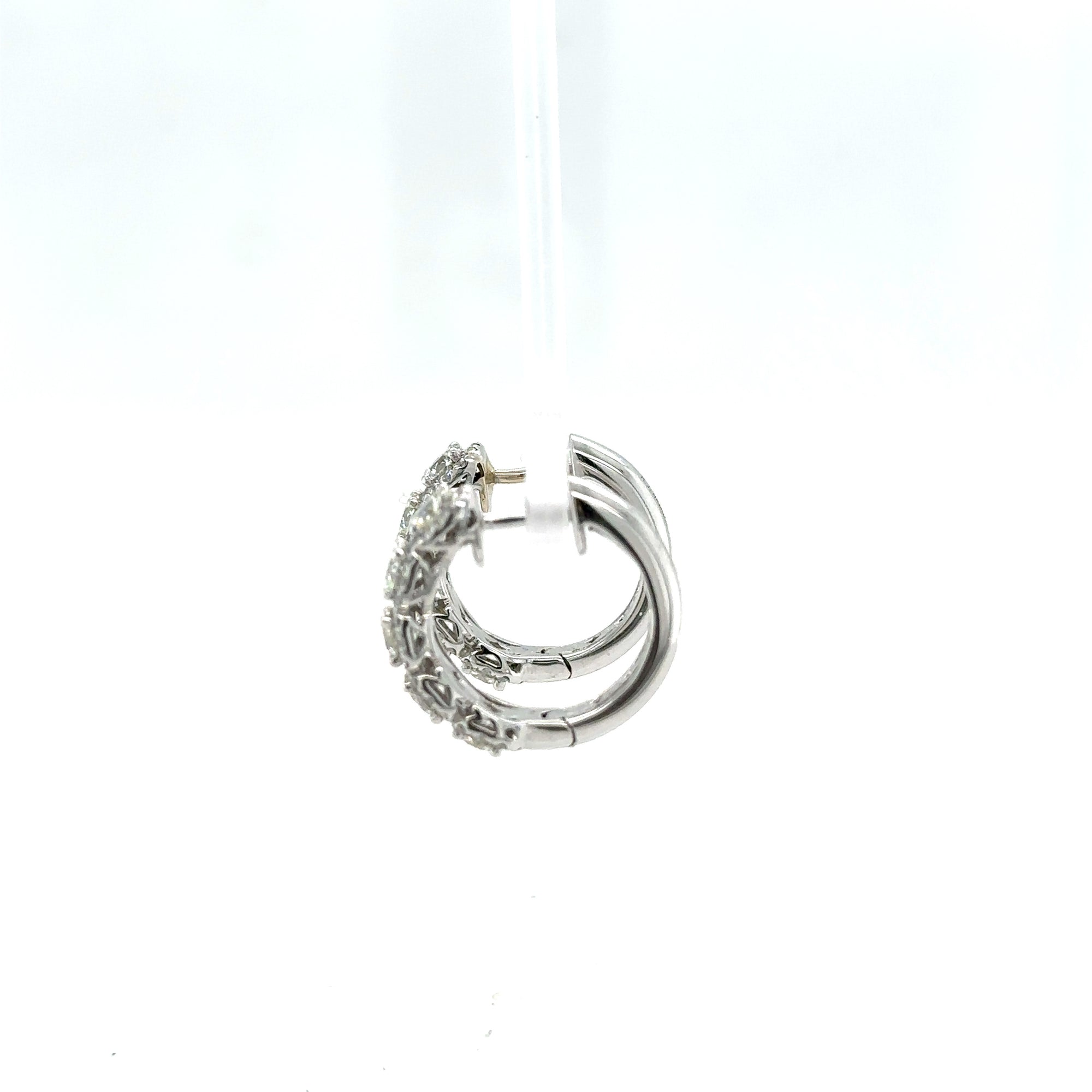 Forevermark Diamond Earring With Diamond Halo In 18K White Gold-D-1.50 D-0.48 H-I VS2-SI1
