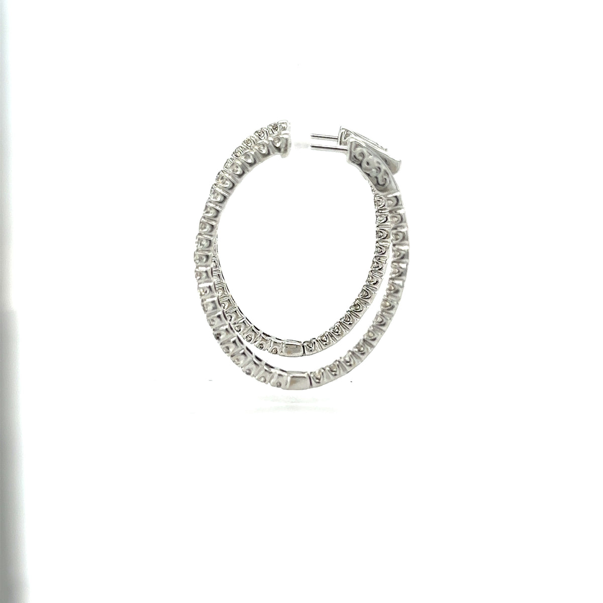 Inside-Out Diamond Hoop Earrings With 2.00 Carat Diamonds In 14K White Gold.