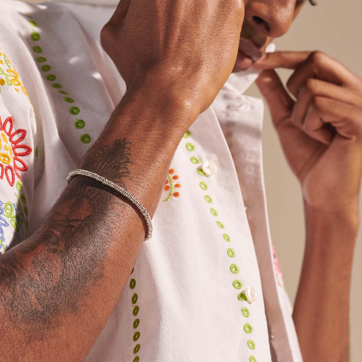 Heishi Classic Chain Silver Bracelet by John Hardy