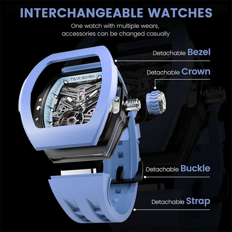 Tsar Bomba Interchangeable Automatic Watch Kit Blue White