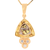14kt Yellow Gold Natural Gold Quartz And Natural Gold Nuggets Diamond Pendant
