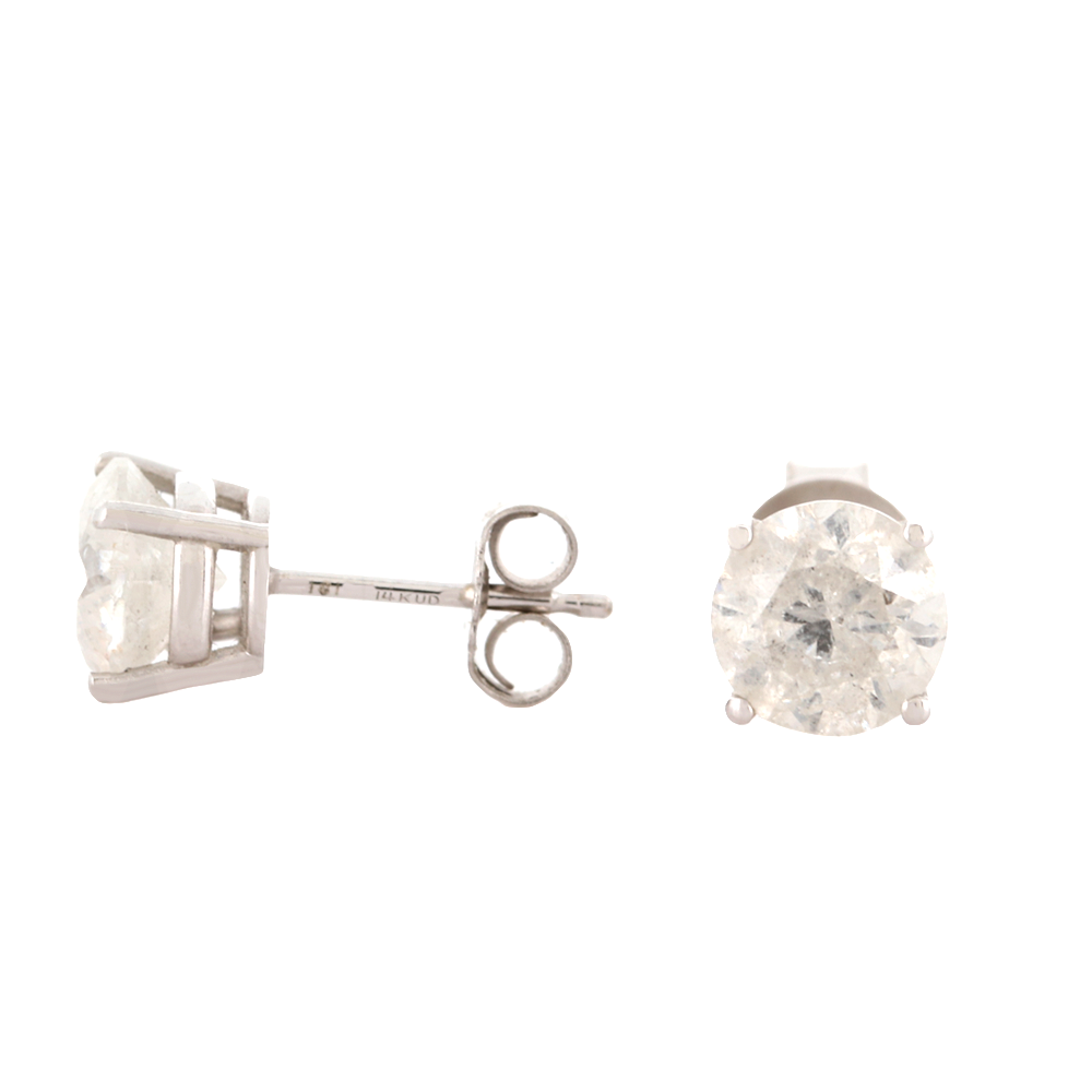 14Kt White Gold Diamond -2.00Ct Stud Earrings