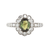 Natural Alexandrite Ring With Diamond Halo And Accent Diamonds In 14Kt White Gold Milgrain