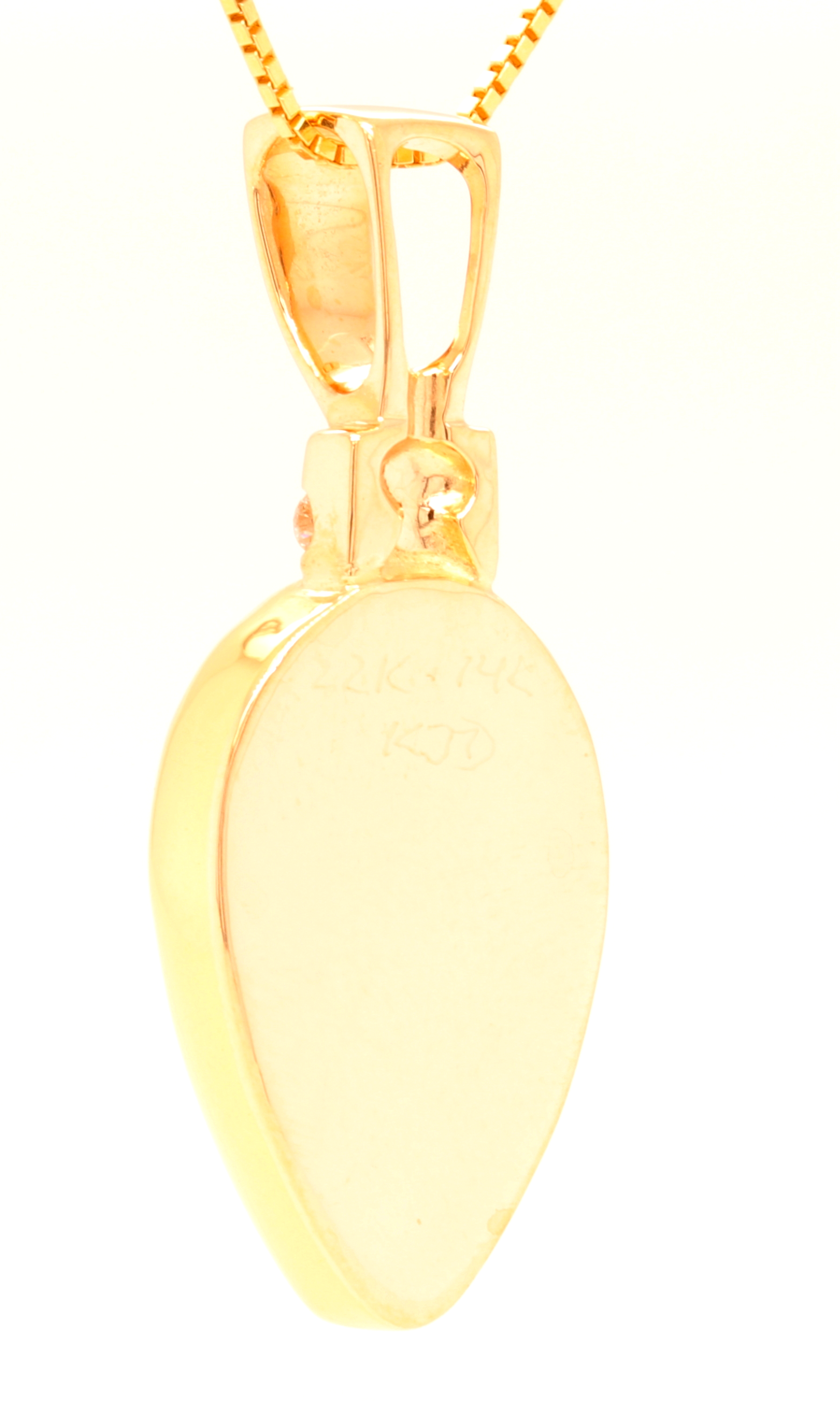 22/14K Opal-6.8Ct &  Diamonds-0.06Ct Pendant