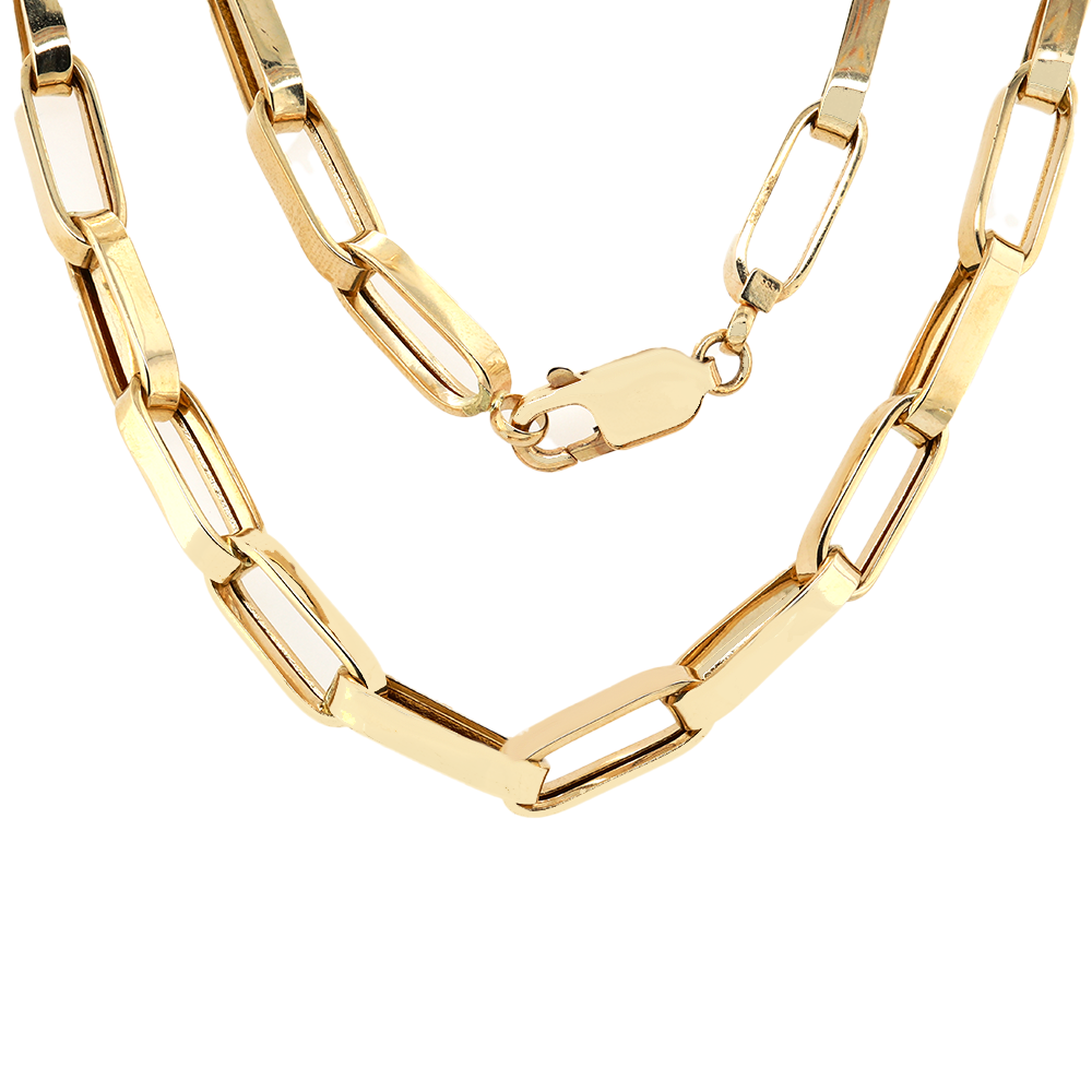 14K Yellow Anchor Style Link Chain 22 Inches