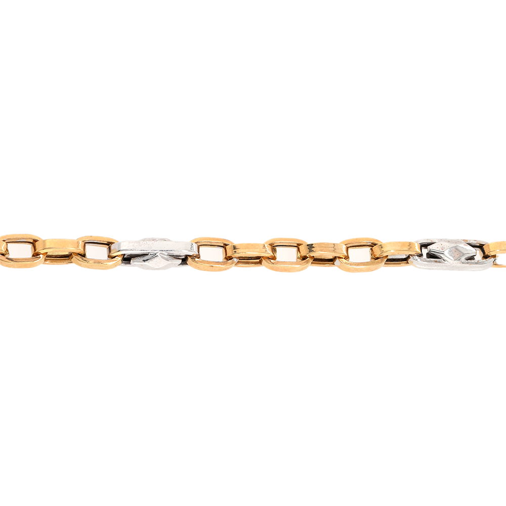 14K Two Tone Fancy Link Chain