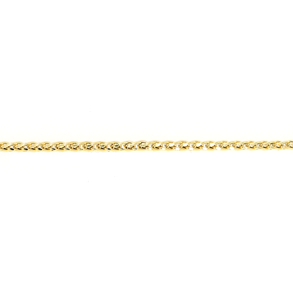 14K Yellow Gold Wheat Link Chain