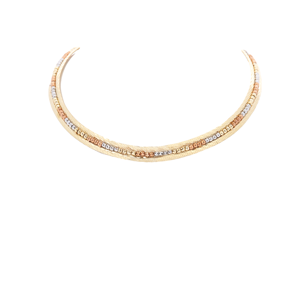 Show-stopping 18k Tri-Color Gold Necklace
