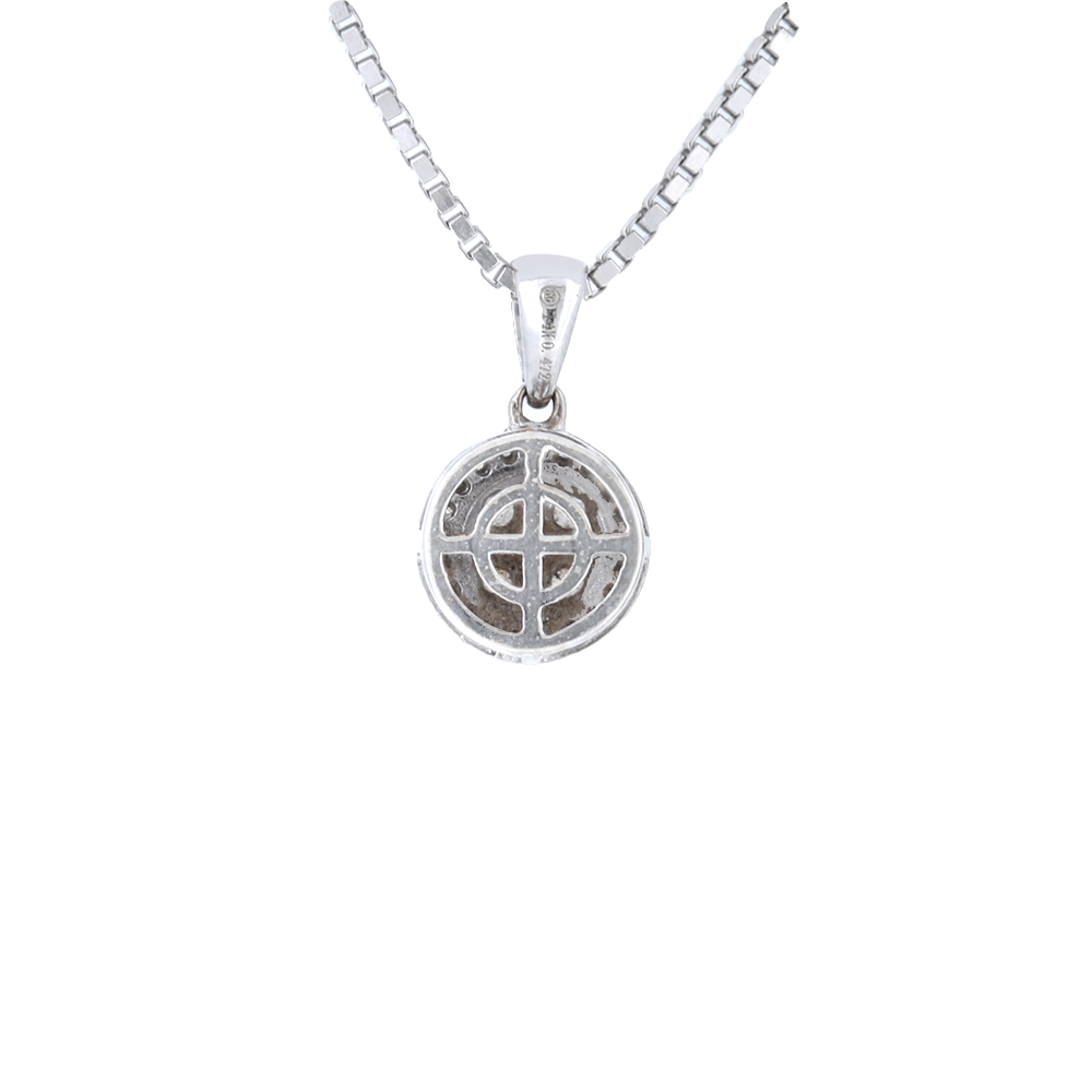 Diamond Cluster Pendant With Diamond Halo In 14K White Gold - Diamond 0.75 carats