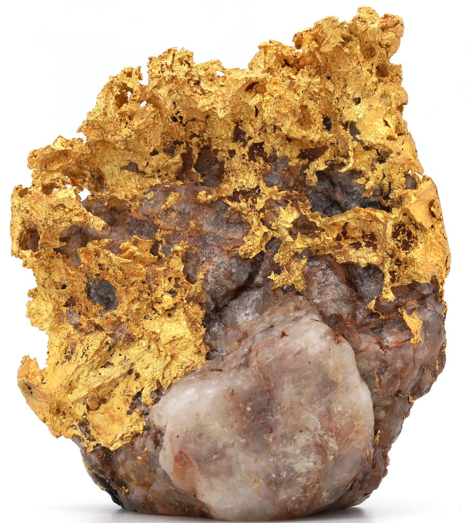 63.00Gr Gold Quartz Crystalline Gold Leaf Specimen