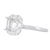 18K White Gold Round Basket Semi-Mount With Cushion Halo Diamonds Featuring Round And Baguette Diamonds With 0.48Ct Baguette Diamonds, 0.51Ct Round Diamonds.