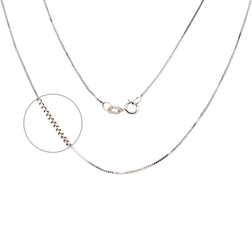 14K White Gold Box Chain 1.3 Grams