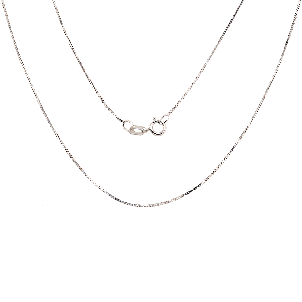 14K White Gold Box Chain 0.9 Grams