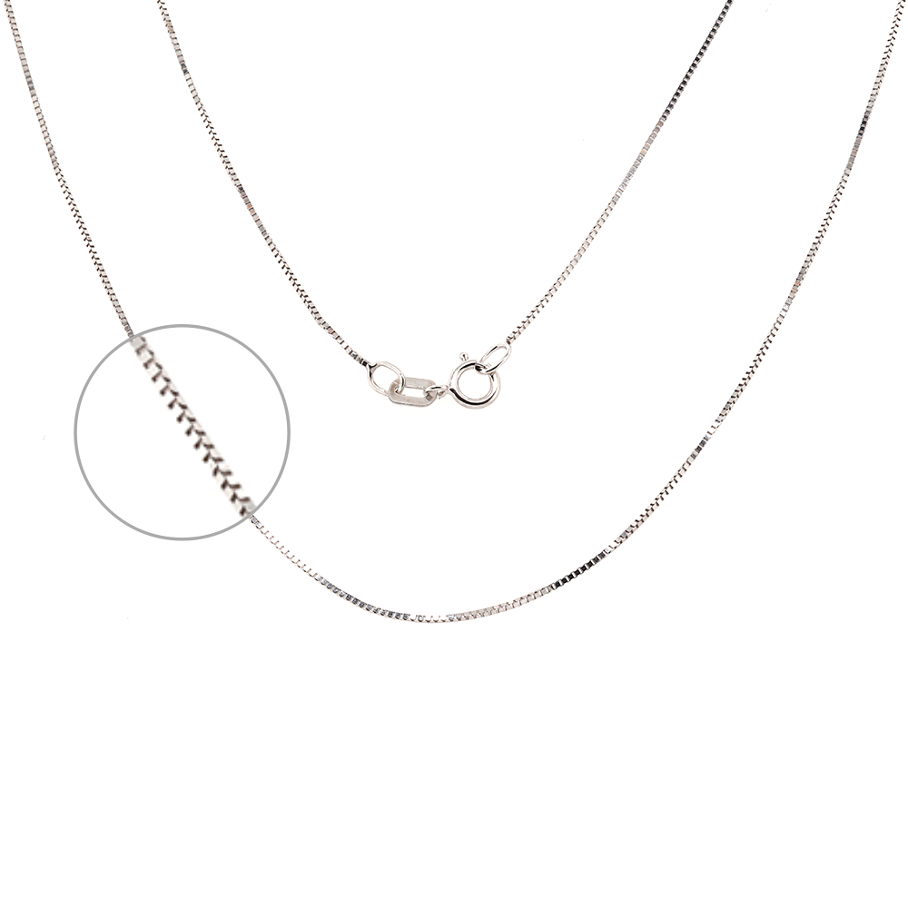 14K White Gold Box Chain 0.9 Grams