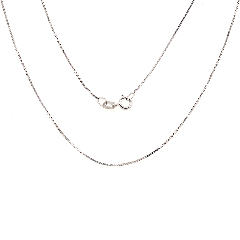 14K White Gold Box Chain 0.95 Grams