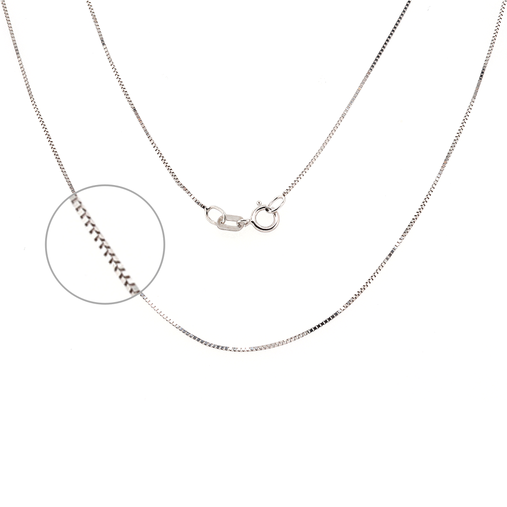 14K White Gold Box Chain 1.1 Grams