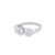 Floral Trio Engagement Ring In 14K White Gold With 1.54 Ct Diamonds.