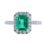 Emerald and Diamonds Ring in 14kt White Gold