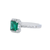 Emerald and Diamonds Halo Ring in 14kt White Gold