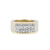 14K Two-Tone Mens Channel Set Diamond Band With 3-Rows Of Round Diamonds, 1.17 Carat
