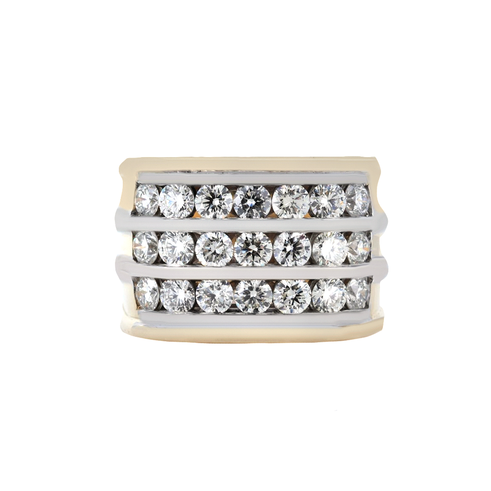 Princess, Baguette and Round Diamond Channel Ring