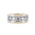 14K Two-Tone Mens 5 Stone Channel Set Round Diamond Band With 2.22 Ct.