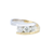 14K Two-Tone 3 Diamond Bypass Ring With 0.97 Ct Round Diamonds Channel Set