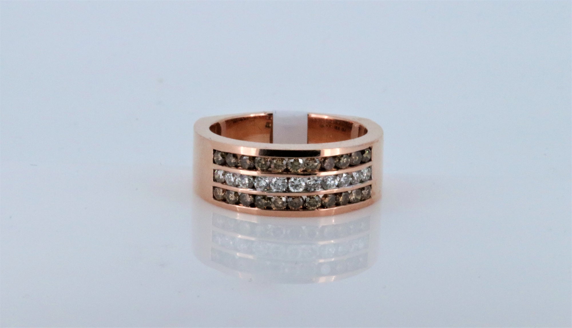 Fancy Choco and White Diamond Rose Gold Ring