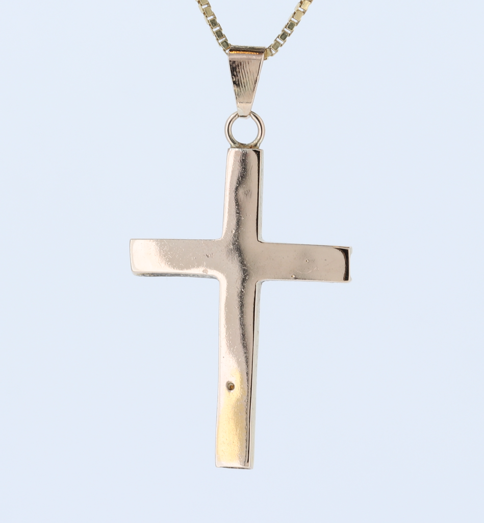 Square Cross Pendant in Solid Gold - Talu RocknGold