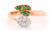 18kt Rose Gold Green Garnet Ring with Round Diamonds