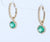 Emerald And Diamond Halo Drop Earrings With Detachable Backs In 14Kt Yellow Gold