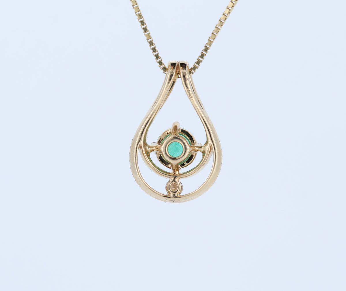 14kt Yellow Gold Emerald Pendant