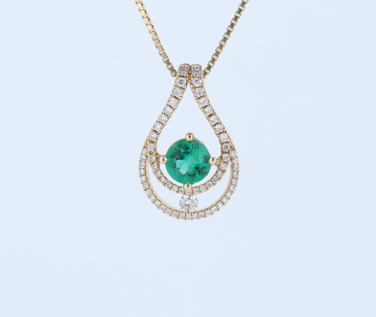14kt Yellow Gold Emerald Pendant