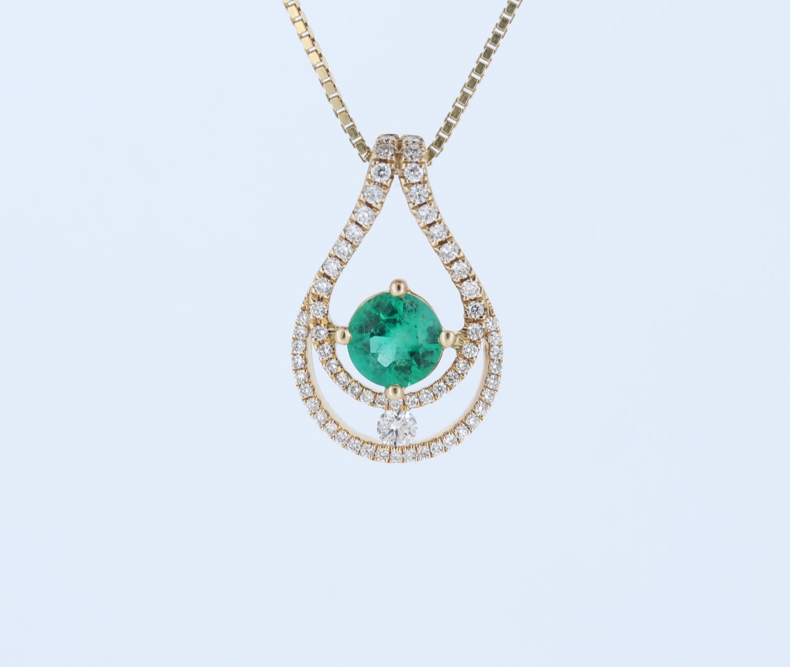 14kt Yellow Gold Emerald Pendant