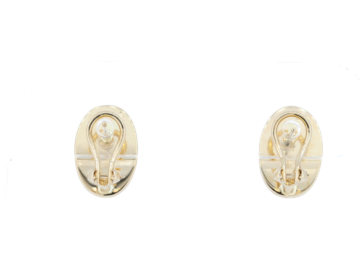 14K Yellow Natural Gold Quartz Earrings With 0.46Ct Diamonds