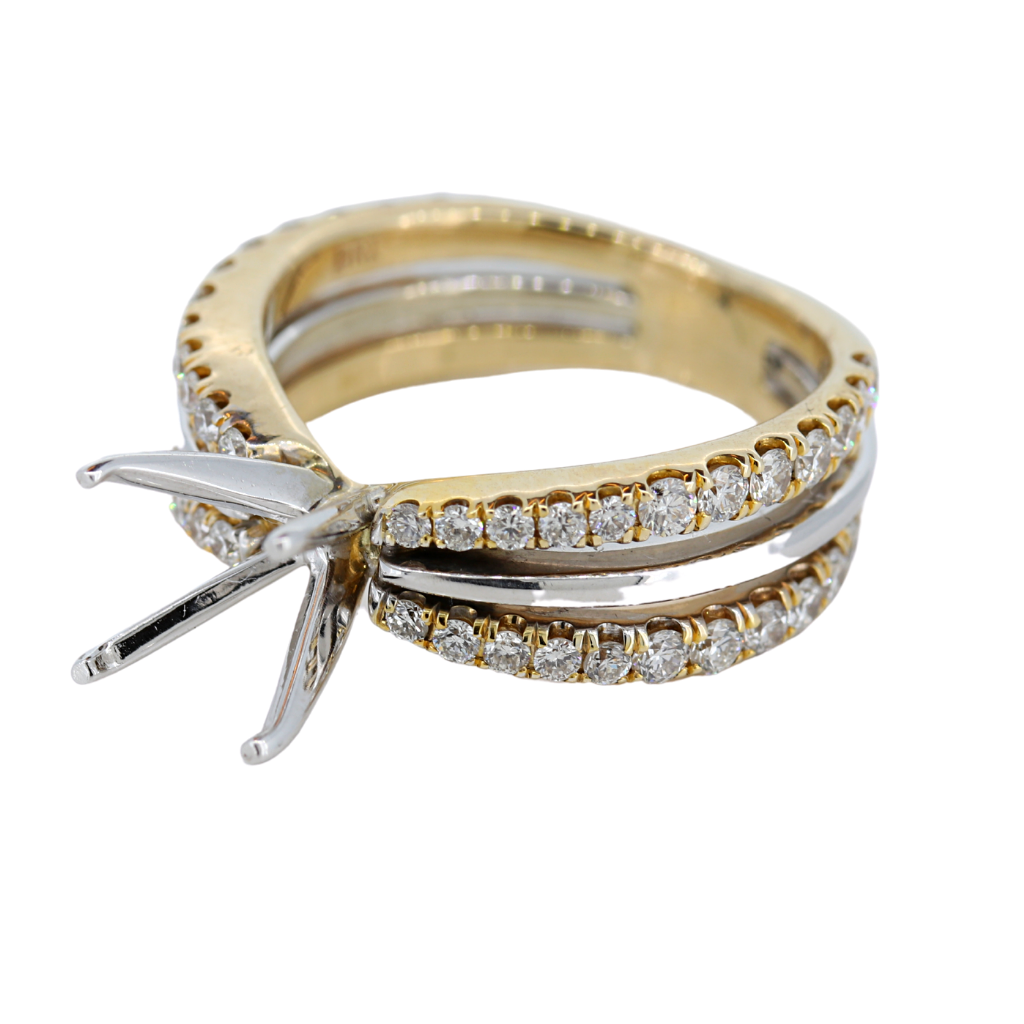 14k Two Tone Gold Setting with 1.12ct diamonds