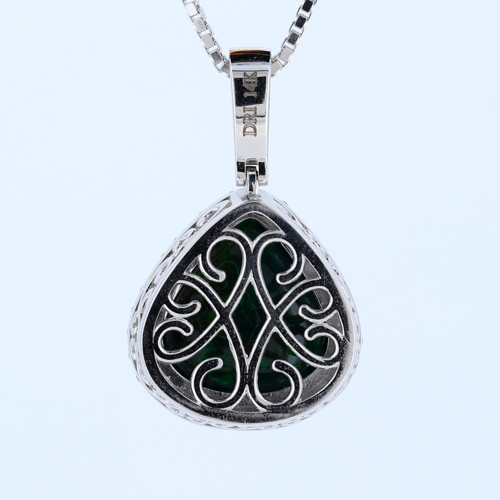 Extraordinary 14k White Gold Pendant Featuring a 7.95ct Opal