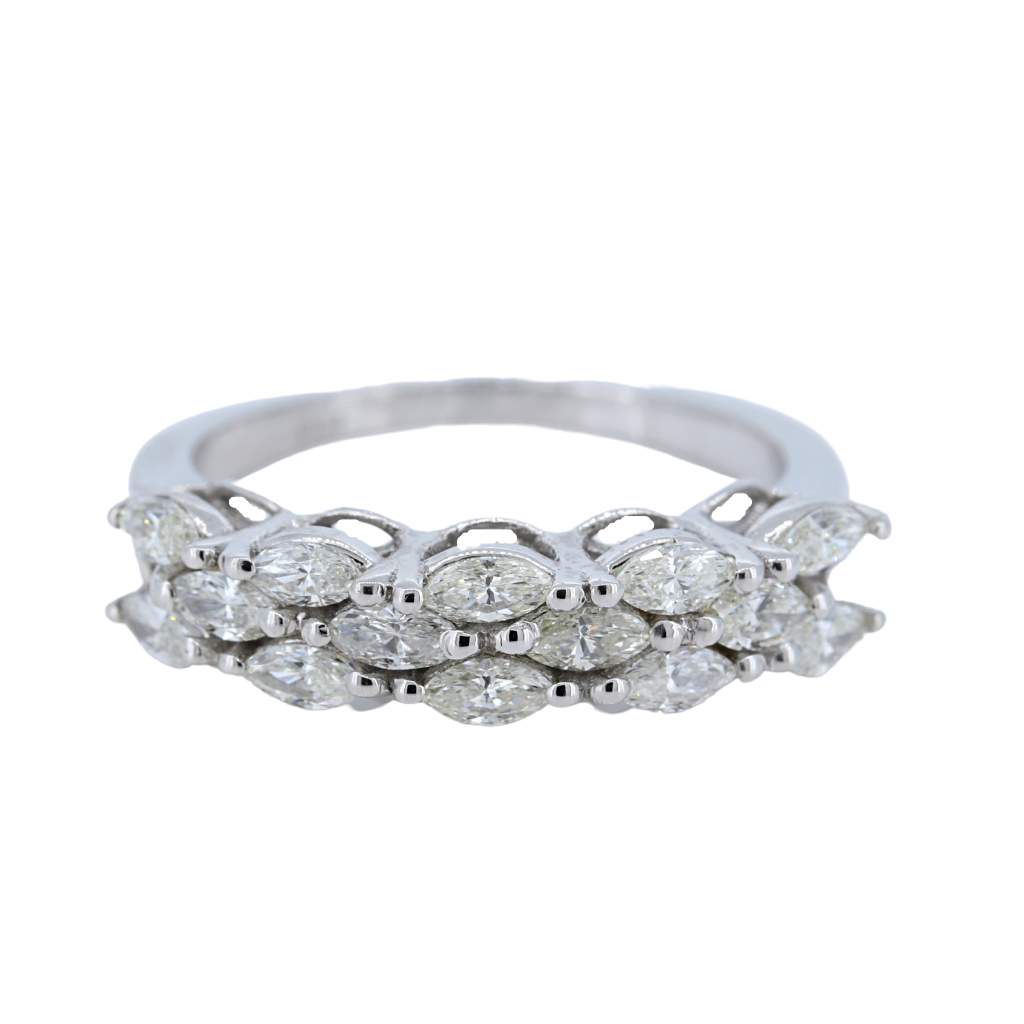 14k White Gold Ring with 1.05ct diamonds