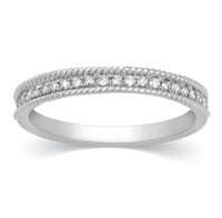 Vintage Machine Set Two Toned Diamond Band In 14K