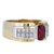 Mens 14k Two Tone Yellow and White Gold Ring with 1.59ct Ruby and 1.32ct diamonds