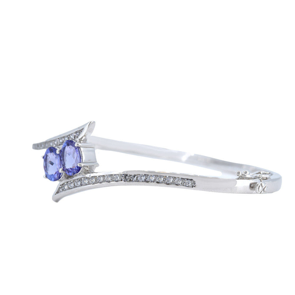 Double Oval Tanzanite CZ Bangle