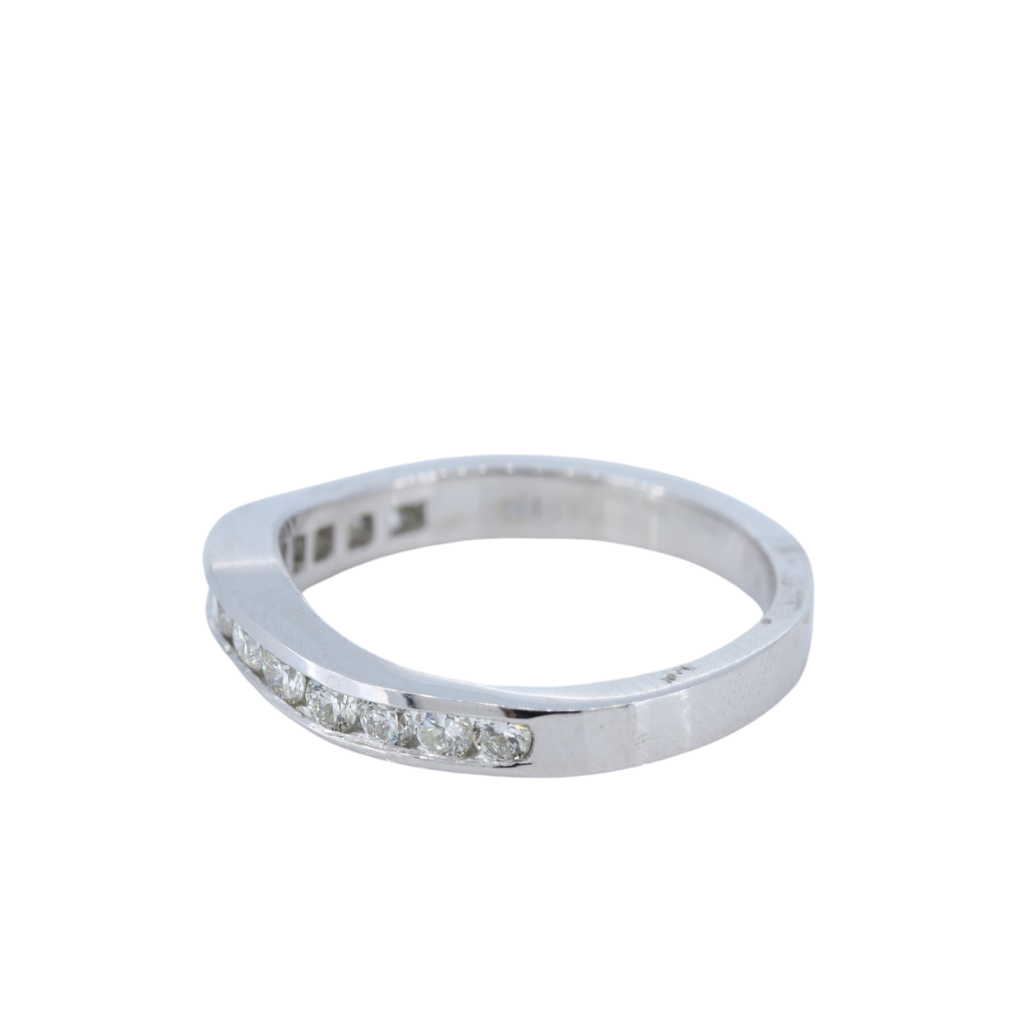 14k White Gold Band Ring with .61ct Diamonds