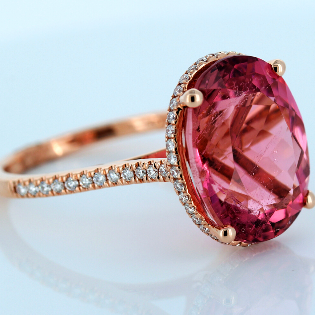 Pink Tourmaline Proposal Ring - Customised Pink Tourmaline Ring