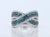 Beautiful Criss-Cross Blue and White Diamond Ring in Gold