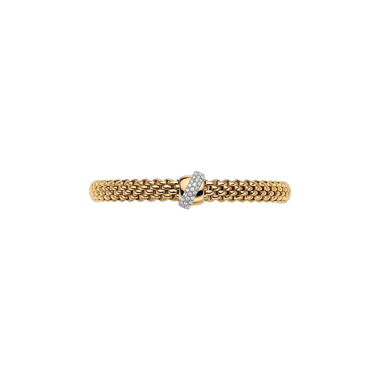 Flex'it Vendome bracelet with diamonds in Yellow Gold