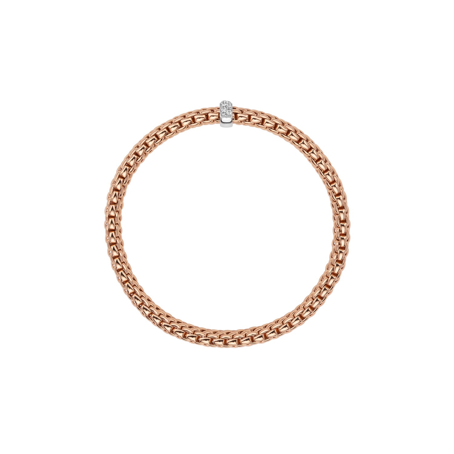 Flex'it Vendome bracelet with diamonds in Rose Gold