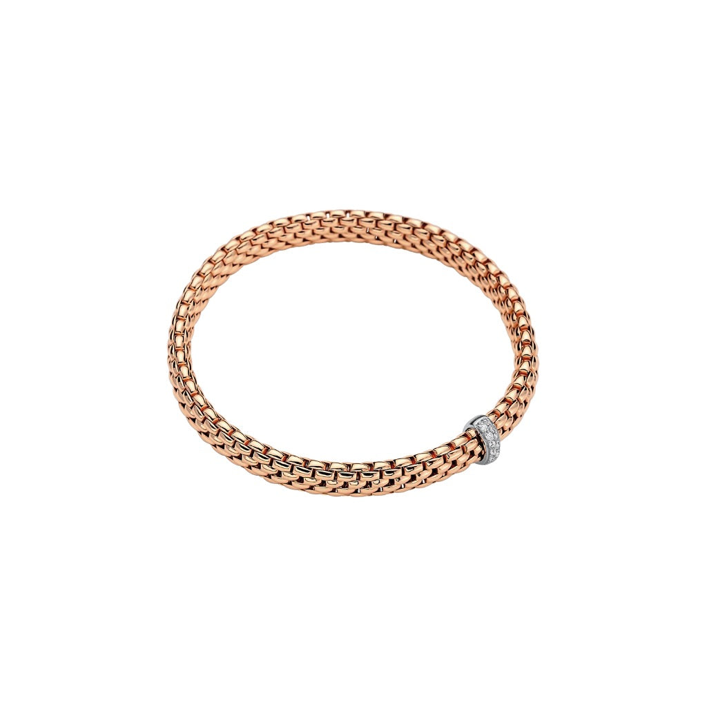 Flex'it Vendome bracelet with diamonds in Rose Gold