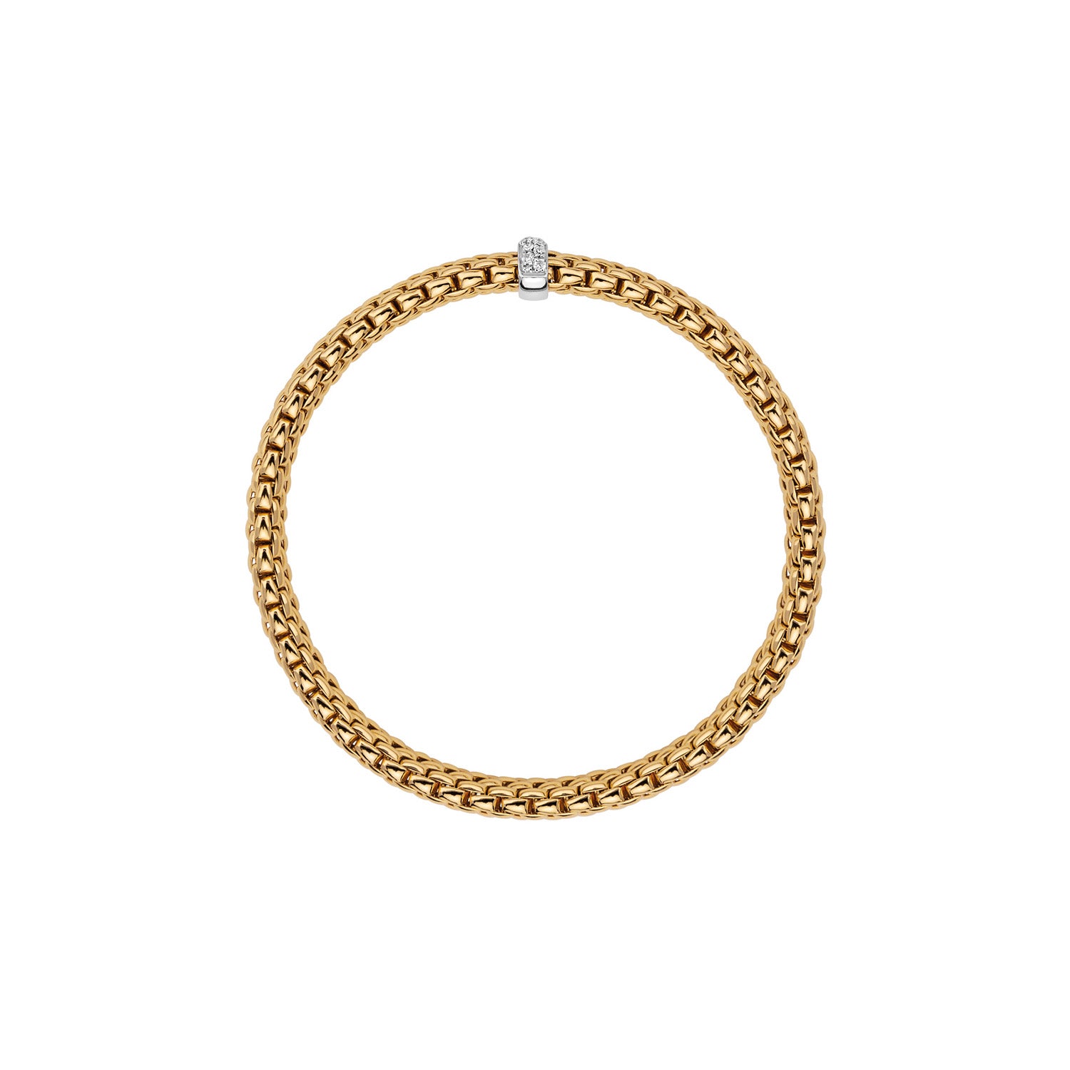Flex'it Vendome bracelet with diamonds in Yellow Gold