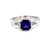 18kt White Gold gold ring with a GIA certified color changing purple sapphire