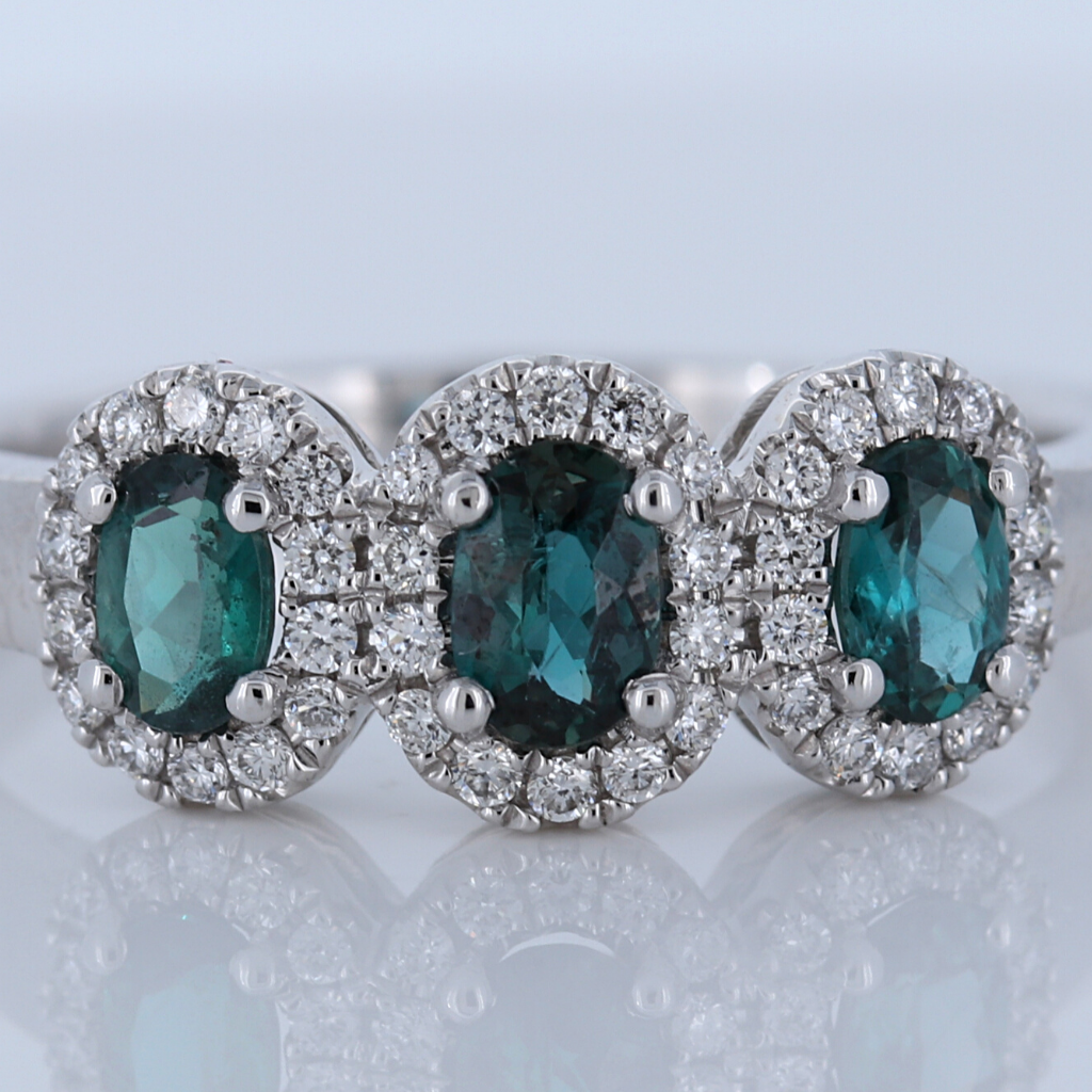 18k White Gold Ring with .63ct Alexandrite and diamonds